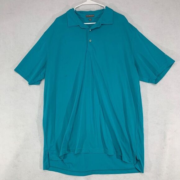 Peter Millar Polo Shirt Mens Size XXL 2XL Teal Blue Summer Comfort Short Sleeve - Picture 1 of 12